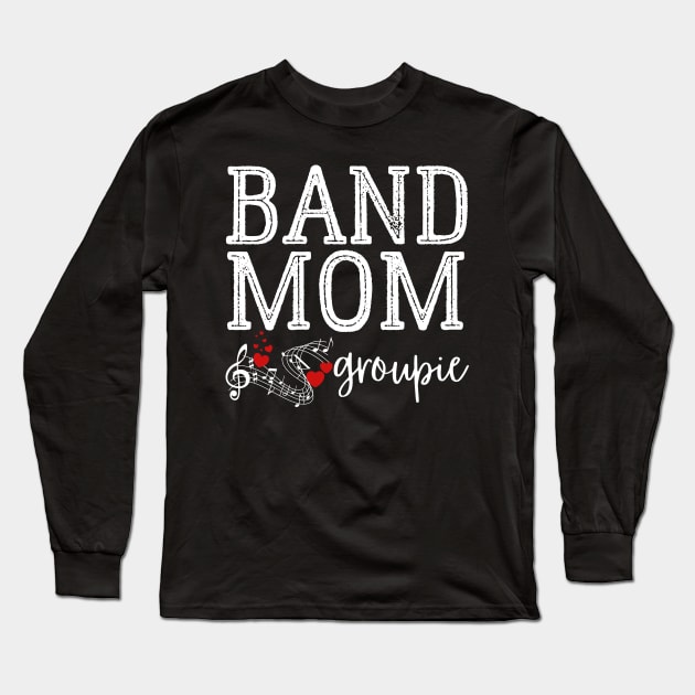 Marching Band Mom Groupie Musical Notes Long Sleeve T-Shirt by MalibuSun